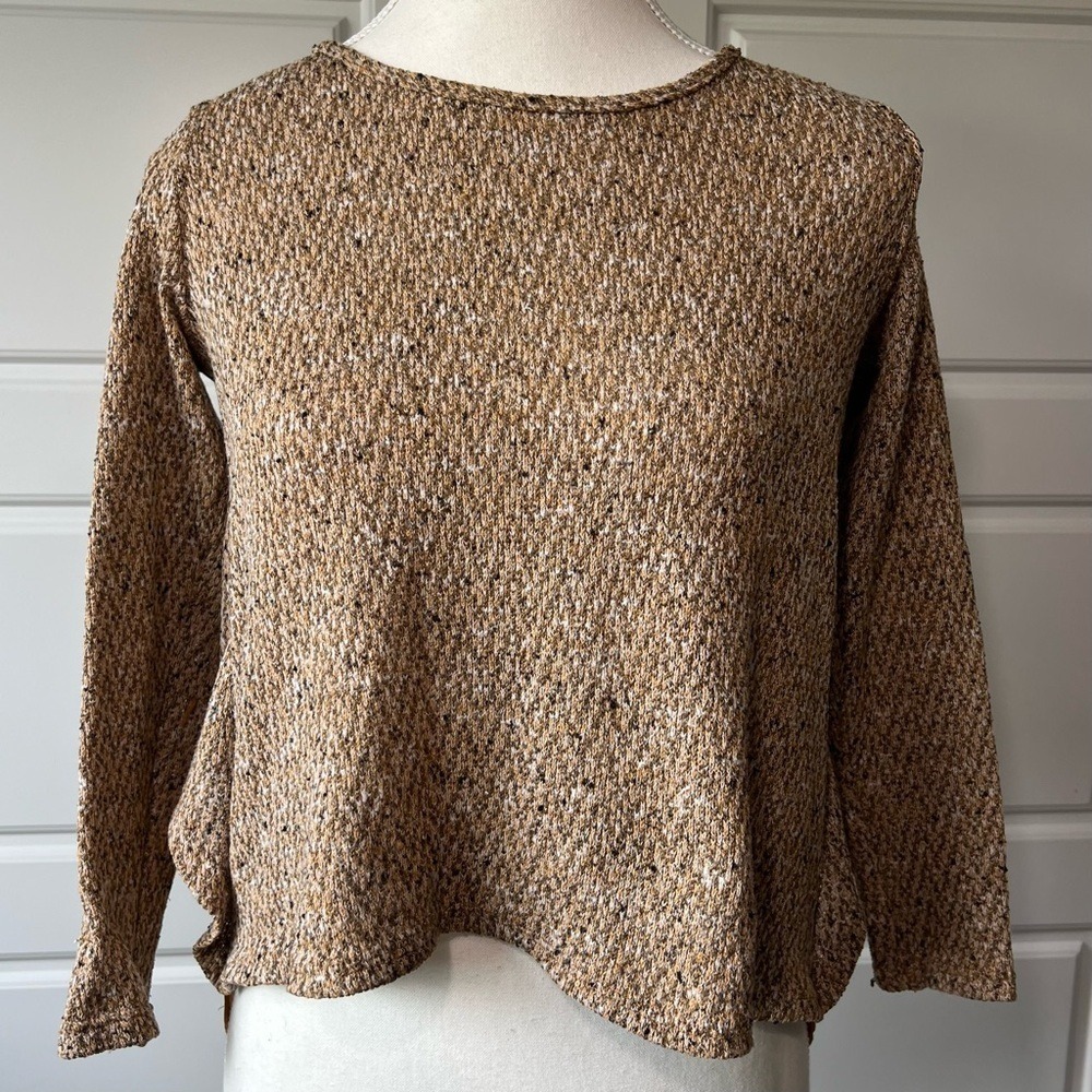 Paper Moon Womens Earthy Browns Knit Open Back Top Bow Cottagecore Medium‎
